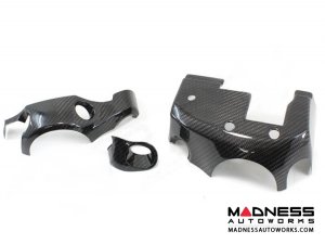 Alfa Romeo 4C Steering Wheel Trim - Carbon Fiber - Shroud Trim Set 